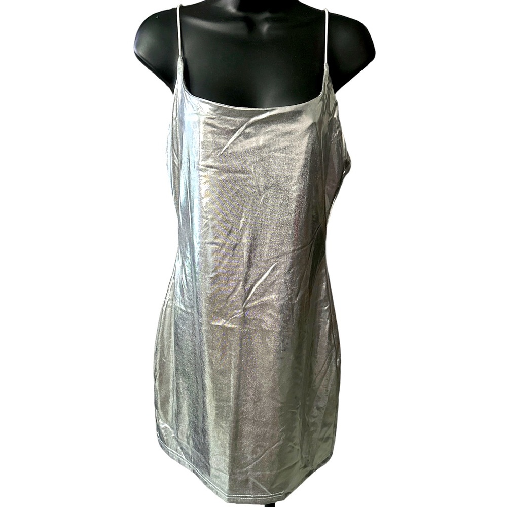 NWOT SHEIN Sexy Silver Spaghetti Strap Dress